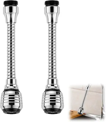Produktbild von Kraanverlengung Metall, 2 Stück, 360 Grad drehbar, für Küche und Bad