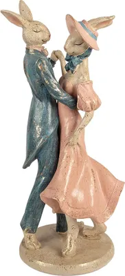 Produktbild von Clayre & Eef Dekorationsfigur Kaninchen 20x18x47 cm Beige Kunststoff