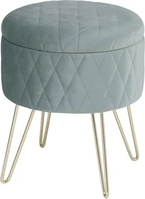 Produktbild von Happyment Deluxe Sitztruhe – Hocker mit Stauraum – Turquoise – Samt – Deckelbox – 31,5x31,5x36cm