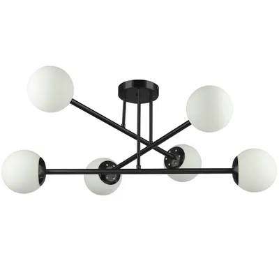Produktbild von MasterLED Deckenleuchte – Ø74 cm – 6-flammig – Schwarz – elegante Deckenlampe für Wohnzimmer oder Esszimmer – E27 kompatibel – Bali