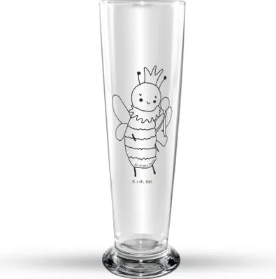 Produktbild von Mr. & Mrs. Panda Bierglas Biene König - Transparent - Geschenk, Trinkglas, Glasbecher, Glasbierglas, Bier Glas, Bierbecher
