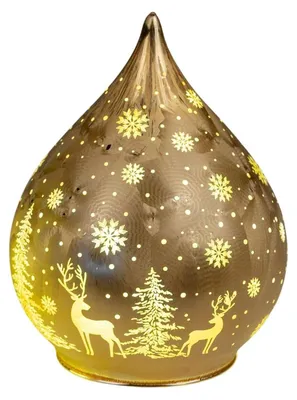 Produktbild von LED Deko-Tropfen 15 cm Frosty-Gold mit Timer 6h/18h Weihnachtsdekoration