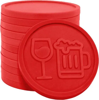 Image de Jetons pour buvette chope de bière et verre de vin en relief CombiCraft jaune – 250 pièces