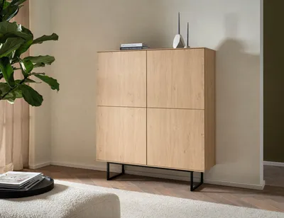 Produktbild von Highboard Eiche hell 4-türig 115 cm Como