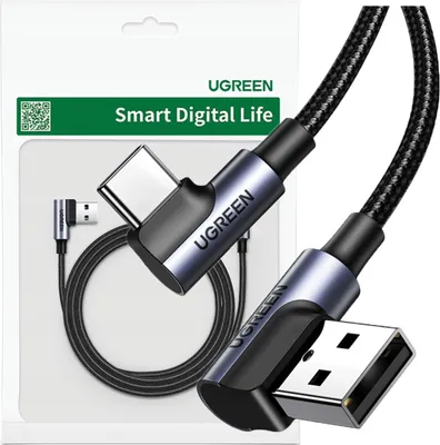 Immagine prodotto di Ugreen Cavo angolare Usb-C a Usb-A 2.0 Us176, 3A, 3M (nero)