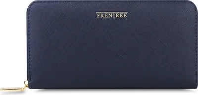 Produktbild von FRENTREE® Damen Geldbörse groß mit RFID-Schutz, 100% , elegantes Portemonnaie mit Handyfach - Graublau