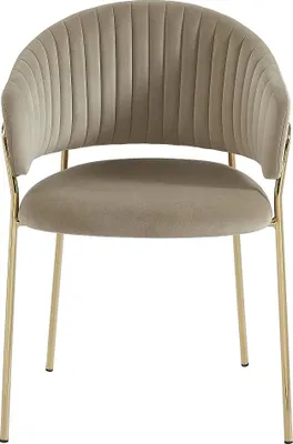Produktbild von Stuhl 2er-Set - Samt & goldfarbenes Metall - Beige - MADOLIA von Pascal MORABITO