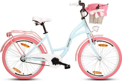 Produktbild von Goetze Style 24 Zoll Kinder Citybike, 14 Zoll Tiefeinsteigerrahmen, 1-Gang, Rücktritt, V-Bremse, LED, Rattankorb