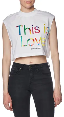 Produktbild von Calvin Klein - "This Is Love" T-Shirt für Damen, Lose NA1040 (XL) (Weiß)