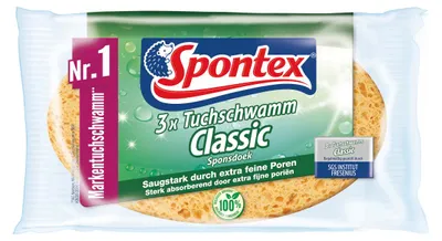 Obrázek produktu pro Spontex 4008600081876, Žlutá, Oválný, Viskózní, Ruční praní, Jednobarevný, PE sáček