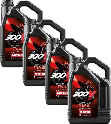 Obrázek produktu pro 4x Motul 300V 4T FL Road Racing 10W-40 4-taktní vysoce výkonný motorový olej 4L