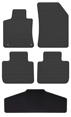 Produktbild von Gummi-Fußmatten + Tunnel für Peugeot 508 II 2018- (Limousine/Kombi/Liftback) – 5-tlg, Schwarz, passgenau – Wielganizator SolidTread