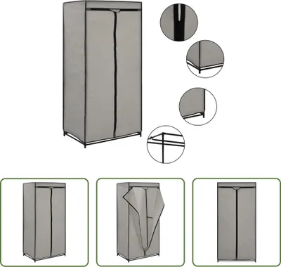 Produktbild von The Living Store Kleiderschrank Grau 75×50×160 cm