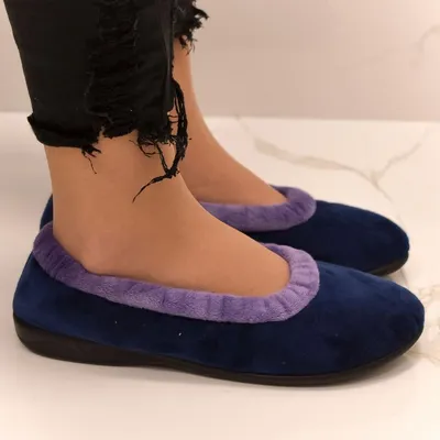 Obrázok produktu pre Dámske modré celé papuče ADANEX 15861
