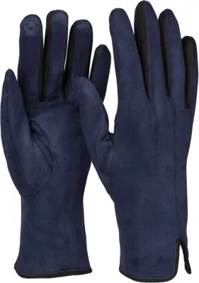 Produktbild von styleBREAKER Damen Touchscreen Handschuhe Farbkontrast, Dunkelblau