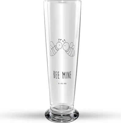Produktbild von Mr. & Mrs. Panda Bierglas Biene Liebe - Transparent - Geschenk, Trinkglas, Glasbierglas, Bierbecher, Bier Glas, Glasbecher