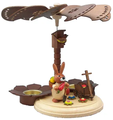 Produktbild von Osterdekoration Pyramide mit Hase und Vogelhaus BxHxT 26x25x26cm NEU