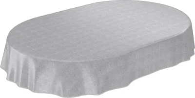 Produktbild von Tischdecke Wachstuch Einfarbig Grau Robust Wasserabweisend Oval Breite 140 cm Länge 180 cm