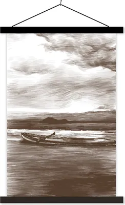 Produktbild von MuchoWow® Textilposter Boot - Luft - Wasser 40x60 cm mit schwarzem Rahmen - Wanddekorationen