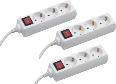 Produktbild von Meister Steckdosenleiste 3-fach 3 Stück 3 m Kabel weiß IP20 Innenbereich