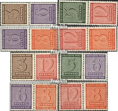 Produktbild von Briefmarken Sowjetische Zone (All.Bes.) 1945 Mi WZd13-16, SZd3-6 (kompl.Ausgabe) postfrisch Ziffer