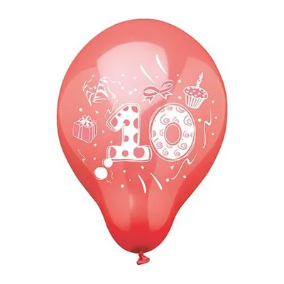 Produktbild von 72 Zahlenluftballons Ø 25 cm farbig sortiert "10"