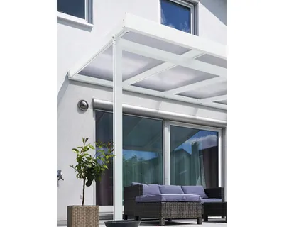 Produktbild von Terrassenüberdachung gutta Premium Polycarbonat klar 510 x 306 cm weiß
