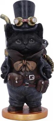 Produktbild von Schwarze Steampunk Katzen Figur 19,5cm