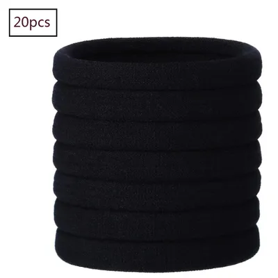 Produktbild von Haargummis, 20 Stück Schwarz Elastische Haarband, Stirnband haarbänder Gummibänder Zubehör für Haarfrisuren von Frauen und Mädchen