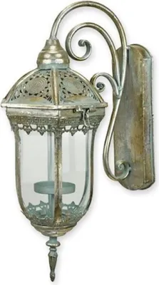 Barock Garten Terrassen Außen Laterne Wandlaterne Antik Silber Baroque Garden Terraces Outdoor Lantern Wall Lantern Antique Silver