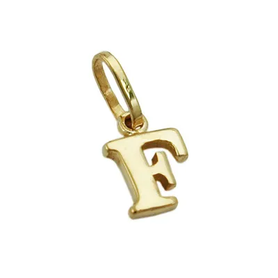 Produktbild von Anhänger 8x55mm Buchstabe F glänzend 9Kt GOLD gold 8x5,5mm