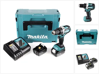 Immagine prodotto di Trapano avvitatore a batteria Makita DDF 484 RFJ brushless 18V 54Nm + 2x batterie ricaricabili 3.0Ah + caricabatterie in Makpac
