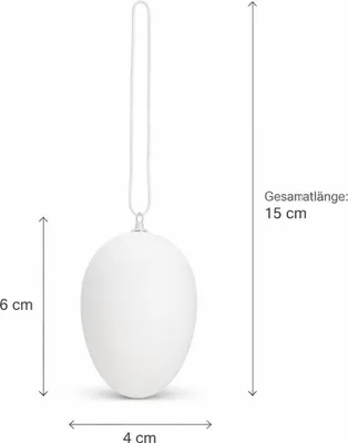 Produktbild von Kunststoffeier weiß 36 Stück Länge ca. 60 mm | Weiße Plastikeier mit Aufhänger