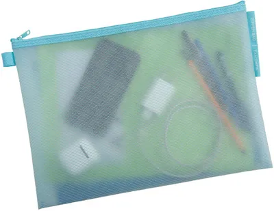 Produktbild von Exacompta 37150E Chromaline Tasche mit Reißverschluss aus weichem, strapazierfähigem Material, zum Aufbewahren von Schreibutensilien, Beauty-Accessoires, A4, 1 Stück Zufallsfarbe