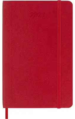 Produktbild von Moleskine 12 Monate Wochen Notizkalender 2027, Pocket/A6, 1 Wo = 1 Seite, rechts linierte Seite, Weicher Einband, Scharlachrot