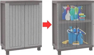 Productafbeelding van MKSS® Tuinkast - Tuinkist - Tuinkasten voor Buiten - Tuinberging - Kunststof - 80x50x100cm - Grijs