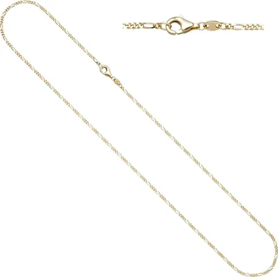 Produktbild von JOBO Figarokette 585 Gold Gelbgold diamantiert 1,7 mm 50 cm Kette Halskette Goldkette