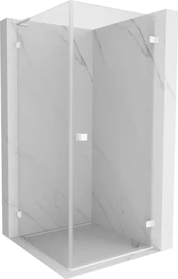 Immagine prodotto di Mexen Lunar-B L cabina doccia a battente destra 80 x 80 cm, trasparente, bianca - 832L-080-080-20-00-P