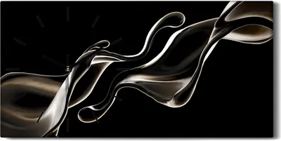 Produktbild von Wanduhr Bürouhr Leinwand Bild Geräuschlos Kunstdruck 60x30 Abstrakte Kunst - schwarze Hände