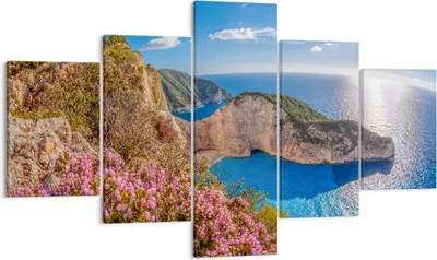 Produktbild von Bild auf Leinwand - Leinwandbild - Meer Sommer Blume - 125x70cm - Wand Bild - Wanddeko - Wandbilder - Leinwanddruck - Bilder - Kunstdruck - Wanddekoration - Leinwand bilder - Wandkunst - EA125x70-3741