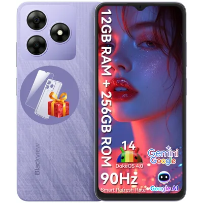 Obrázek produktu pro Mobilní telefon Blackview Wave 8 AI bez smlouvy, 6,56" HD+ IPS displej, 12GB(4GB+8GB) RAM+256GB ROM, Octa-Core, 5000mAh, 13MP+8MP, Dual SIM, Face ID,1080P FHD