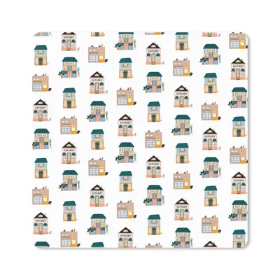Produktbild von MuchoWow® Mauspad Mousepad Haus - Muster - Farben 30x30 cm - Mousepads - Maus Mat - Pad - Mausunterlage - Gaming