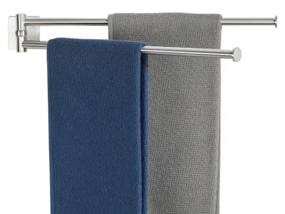 Produktbild von Handtuchhalter Schwenkbar Handtuchhalter Wand Gebürstet Handtuchstange 2 Armig Gästehandtuchhalter Edelstahl Badetuchhalter für Badezimmer und Küche