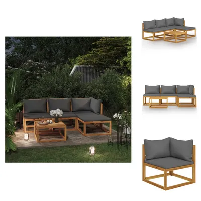 Produktbild von vidaXL 5-tlg. Garten-Lounge-Set mit Auflagen Massivholz Akazie -  Gartenmöbel-Sets