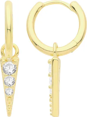 Image de Boucles d'Oreille Pointe Femme Argent fin 925 avec Oxyde de Zirconium - 21mm*4mm; TRS30953