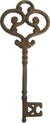 Produktbild von B&S Nostalgischer Dekoschlüssel aus Gusseisen in antik brauner Rostoptik 21 cm