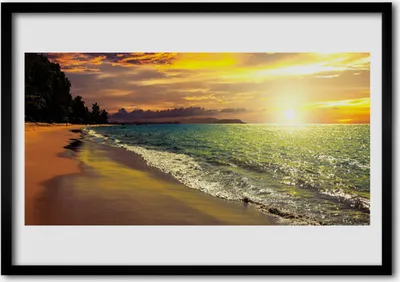 Produktbild von Bild 100x70 MDF-Rahmen Wandkunst Sun Beach Sea Landschaft