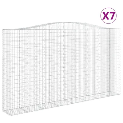 Zdjęcie produktu dla Kosze gabionowe, 7 szt, 400x50x220/240 cm, galwanizowane żelazo