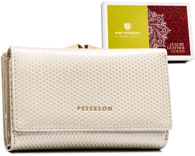 Produktbild von Damen-Geldbörse aus Leder mit Spange und Druckknopfverschluss - Peterson