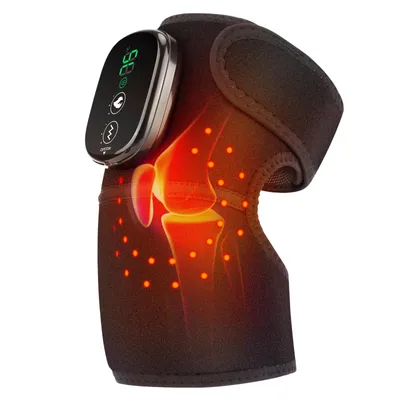 Image de 1 pc Masseur de genou, masseur, épaulière chauffée, avec chaleur et massage vibrant, soulagement de la douleur du genou, gonflement, raideur